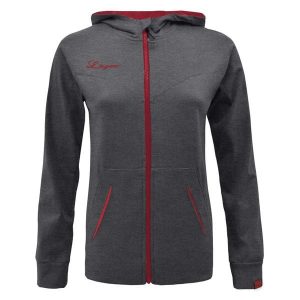 Bluza z kapturem OSHA damska ciemnoszaro-różowa. Czerwone bluzy LEGEA, bez wzorów, z bawełny, z kapturem. W wyprzedaży za 104,00 zł.