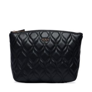 Kosmetyczka Guess. Czarne kosmetyczki Guess, z aplikacjami. Za 192,99 zł.