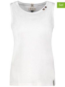 Sublevel Topy (2 szt.) w kolorze białym i czarnym rozmiar: XL. Białe topy Sublevel, xl, bez wzorów, bez kołnierzyka, bez ramiączek. Za 96,60 zł.