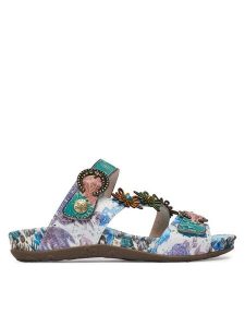 Laura Vita Klapki Liloo 41 Niebieski. Niebieskie klapki LAURA VITA, bez wzorów, ze skóry, bez obcasa. Za 429,99 zł.