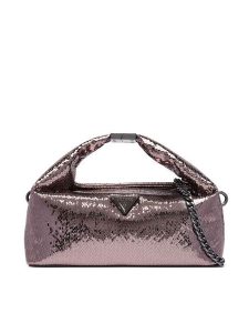 Guess Torebka Jewels Mini HWKM22 48740 Srebrny. Szare torebki klasyczne Guess, z aplikacjami, ze skóry, bez dodatków. Za 544,99 zł.