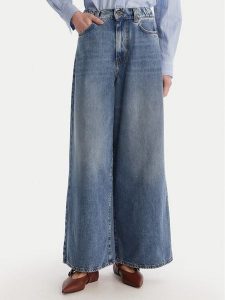 Weekend Max Mara Jeansy Abete 2615181101 Granatowy Wide Leg. Niebieskie jeansy Weekend Max Mara, bez wzorów, z bawełny. Za 549,99 zł.
