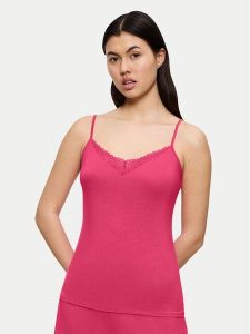 Triumph Koszulka piżamowa Aura Spotlight 10221405 Różowy Regular Fit. Czerwone koszule nocne Triumph, bez wzorów, bez ramiączek. Za 99,99 zł.