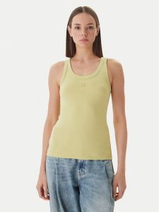 HUGO Top Datamia 50514489 Beżowy Slim Fit. Brązowe topy Hugo, xl, bez wzorów, z bawełny, bez kołnierzyka, bez ramiączek. Za 164,99 zł.