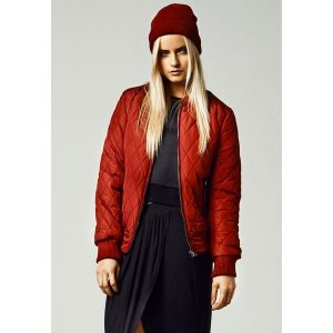 Parka dla kobiet Urban Classic diamond nylon. Brązowe kurtki Urban Classics, bez wzorów, z nylonu, bez kaptura. Za 266,00 zł.