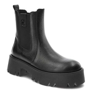 Czarne Botki Lemar Damskie Modne Skórzane Buty. Czarne botki Lemar, na jesień, bez wzorów, z materiału, bez obcasa, bez zapięcia. Za 379,00 zł.