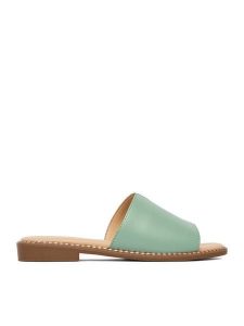 Lasocki Klapki CEO-RST-KM215-01 Zielony. Zielone klapki Lasocki, bez wzorów, ze skóry, bez obcasa. Za 139,99 zł.