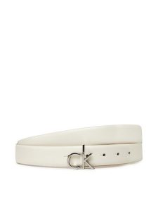 Calvin Klein Pasek Damski Ck Buckle Belt 3.0_Smooth K60K613156 Biały. Białe paski Calvin Klein, bez wzorów, ze skóry. Za 139,99 zł.