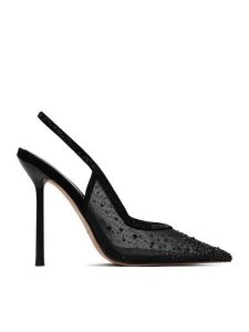 Eva Minge Szpilki EO-MAE-LT1677-27 Czarny. Czarne szpilki Eva Minge, bez wzorów, z materiału, bez obcasa. Za 429,99 zł.