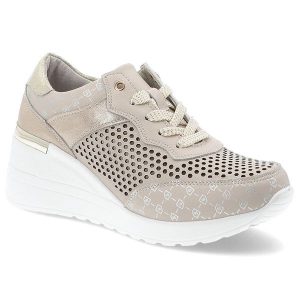 Beżowe Sneakersy S.Barski Stylowe Obuwie Damskie Na Koturnie. Brązowe czółenka S.BARSKI, bez wzorów, bez obcasa, na koturnie, bez zapięcia. Za 179,00 zł.
