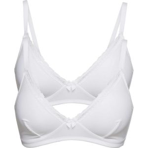 Biustonosz bez fiszbinów (2 szt.) bonprix biały. Biustonosze marki bonprix. Za 39,98 zł.