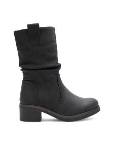 Clara Barson Botki KAIA SWS6183-10 Czarny. Czarne botki Clara Barson, bez wzorów, z syntetyku, bez obcasa, na słupku, bez zapięcia. Za 169,99 zł.