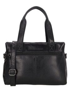 HIDE & STITCHES Skórzana torebka "Porto" w kolorze czarnym - 41 x 31 x 11 cm rozmiar: onesize. Czarne torebki klasyczne HIDE & STITCHES, bez wzorów, z materiału, przez ramię, bez dodatków. Za 260,99 zł.