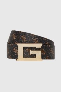 GUESS Brązowy pasek Meridian. Brązowe paski Guess, z aplikacjami. W wyprzedaży za 199,99 zł.