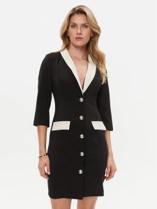 Rinascimento Sukienka koktajlowa CFC0019257002 Czarny Regular Fit. Czarne kombinezony Rinascimento, s, bez wzorów, z syntetyku, wizytowe, bez kołnierzyka, bez ramiączek. Za 589,99 zł.
