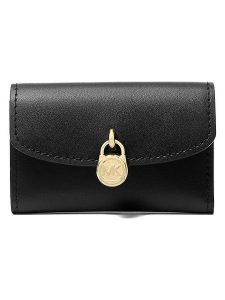 Michael Kors Skórzany portfel w kolorze czarnym - 11 x 7 x 3 cm rozmiar: onesize. Czarne portfele Michael Kors, bez wzorów, z materiału. Za 266,66 zł.