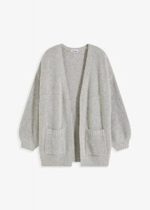 Kardigan oversize. Czarne kardigany bonprix, bez wzorów, bez ramiączek. Za 102,99 zł.