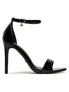 DeeZee Sandały LWLY126-2 Czarny. Czarne sandały DeeZee, bez wzorów, ze skóry, bez obcasa, na szpilce, bez zapięcia. Za 139,99 zł.