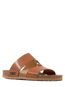 Sunbay Klapki "Vero" w kolorze jasnobrązowym rozmiar: 38. Brązowe klapki Sunbay, bez wzorów, z otwartym noskiem, bez obcasa. Za 169,95 zł.
