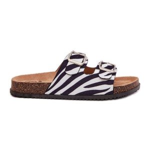 Inna Klapki Damskie Z Klamrami Zebra białe. Białe klapki bez wzorów, ze skóry, bez obcasa. Za 108,68 zł.