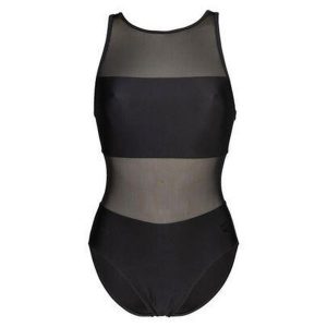 Damski kostium kąpielowy 1-częściowy Arena Panels Vent. Czarne stroje jednoczęściowe Arena, bez wzorów. Za 339,00 zł.