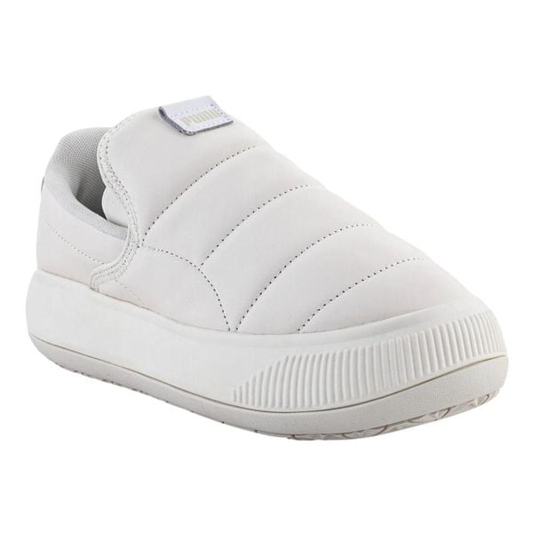 Buty Damskie Zamsz Projekt Wsuwany Mayu. Białe buty trekkingowe Puma, z zamszu, bez zapięcia. Za 674,99 zł.