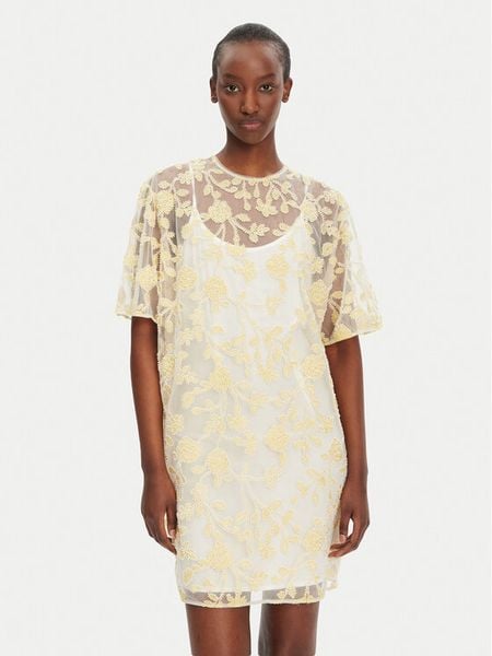 ROTATE Sukienka koktajlowa 113675858 Żółty Relaxed Fit. Żółte sukienki Rotate, bez wzorów, z syntetyku, wizytowe, bez kołnierzyka, bez ramiączek. Za 679,99 zł.