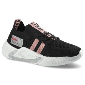 Czarne Sneakersy Damskie Artiker Sportowe Półbuty. Czarne półbuty ARTIKER, bez wzorów, z dzianiny, bez obcasa, bez zapięcia. Za 99,99 zł.