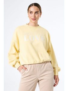 Garcia Bluza w kolorze żółtym rozmiar: M. Żółte bluzy Garcia, m, bez wzorów, z bawełny, bez kaptura. Za 152,99 zł.