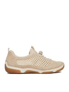 Rieker Półbuty CEO-55960-60 Beżowy. Brązowe półbuty Rieker, bez wzorów, ze skóry, bez obcasa, na płaskiej podeszwie, bez zapięcia. Za 359,99 zł.