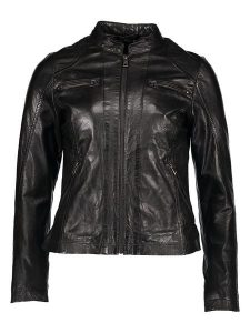 Bugatti Skórzana kurtka w kolorze czarnym rozmiar: 36. Czarne kurtki Bugatti, bez wzorów, ze skóry, bez kaptura. Za 500,38 zł.