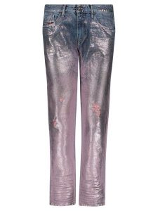 Diesel Clothes Dżinsy "Rifty" - Slim Fit - w kolorze jasnoróżowo-niebieskim rozmiar: W26. Niebieskie jeansy Diesel Clothes, z aplikacjami. Za 241,56 zł.