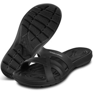 Klapki basenowe damskie Aqua Speed Panama. Czarne klapki Aqua-Speed, bez wzorów, bez obcasa. Za 69,99 zł.