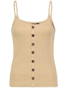 Eight2Nine Top w kolorze beżowym rozmiar: M. Brązowe topy Eight2Nine, m, bez wzorów, prążkowane, bez kołnierzyka, bez ramiączek. Za 32,90 zł.