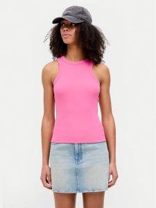 JJXX Top 12224661 Różowy Rib Fit. Czerwone topy JJXX, l, bez wzorów, z bawełny, bez kołnierzyka, bez ramiączek. Za 59,99 zł.