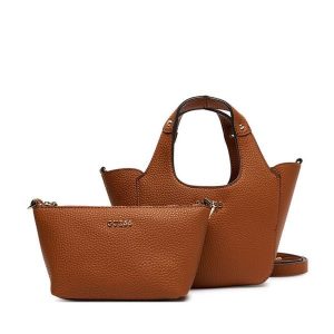 Torebka Guess. Brązowe torebki klasyczne Guess, z aplikacjami, bez dodatków. Za 449,99 zł.