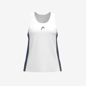 CLUB 25 Tank Top Girls. Białe topy Head, bez wzorów, z meshu, sportowe, bez kołnierzyka, bez ramiączek. W wyprzedaży za 135,00 zł.