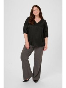 KAFFE curve Bluzka "Ada" w kolorze czarnym rozmiar: 48. Czarne bluzki KAFFE curve, bez wzorów, bez kołnierzyka, bez ramiączek. Za 104,99 zł.