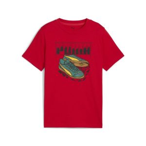 Młodzieżowa koszulka z grafiką sneakersów PUMA For All Time Red. Czerwona bluzki Puma, m, bez wzorów, młodzieżowe, bez kołnierzyka, bez ramiączek. Za 99,00 zł.