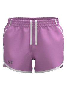 Under Armour Szorty sportowe "Fly By 3" w kolorze fioletowym rozmiar: L. Różowe spodenki sportowe Under Armour, l, bez wzorów, z materiału, outdoorowe. Za 90,95 zł.