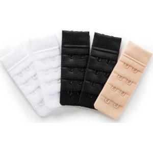 Przedłużenie biustonosza (5 szt.) z zapięciem na 2 haftki bonprix 2x biały + 2x czarny + 1x cielisty. Biustonosze marki bonprix. Za 19,95 zł.