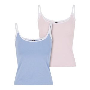 Damski tank top Urban Classics Contrast Basic (x2). Niebieskie topy Urban Classics, bez wzorów, eleganckie, bez kołnierzyka, bez ramiączek. Za 142,00 zł.