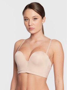 Wonderbra Biustonosz push-up WB000BHM Beżowy. Brązowe biustonosze Wonderbra, bez wzorów, z syntetyku. Za 299,99 zł.