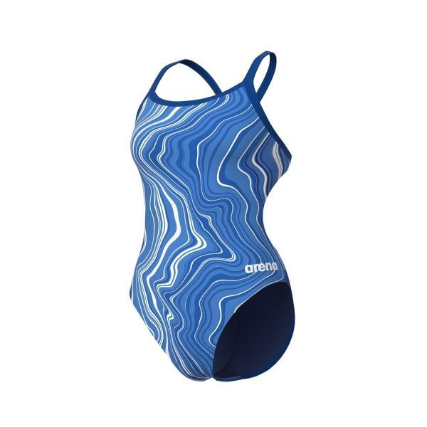 Damski kostium kąpielowy 1-częściowy Arena Marbled. Niebieskie stroje jednoczęściowe Arena, bez wzorów. Za 301,00 zł.