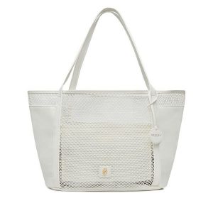 Torebka Badura. Białe shopper bag Badura, bez wzorów, bez dodatków. Za 229,99 zł.