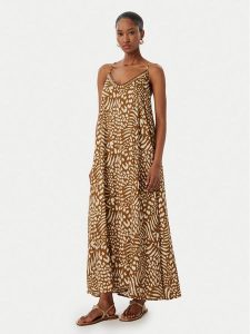 LOLA CASADEMUNT Sukienka letnia LS2616019 Brązowy Regular Fit. Brązowe kombinezony LOLA CASADEMUNT, na lato, l, bez wzorów, bez kołnierzyka, bez ramiączek. Za 459,99 zł.