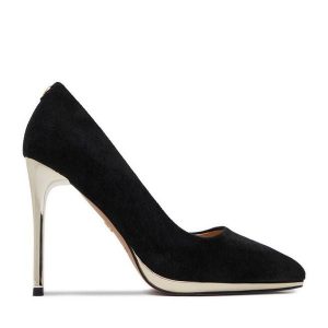 Szpilki Nine West. Czarne szpilki Nine West, bez wzorów, bez obcasa. Za 289,99 zł.
