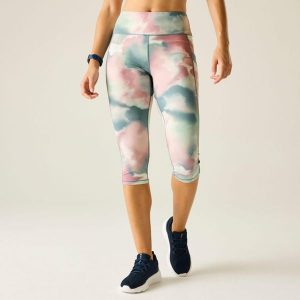Damskie legginsy 3/4 Dare 2B Influential II. Niebieskie legginsy Dare 2b, bez wzorów, z elastanu. Za 175,50 zł.