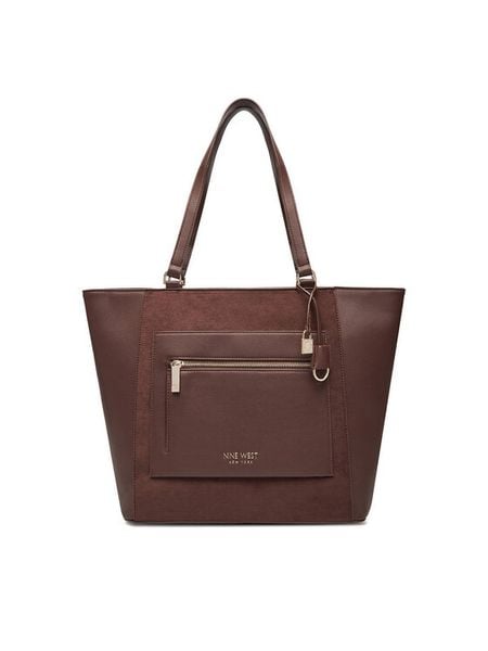 Nine West Torebka CEO-MISSOURI-LDA8264 Brązowy. Brązowe shopper bag Nine West, bez wzorów, z materiału, bez dodatków. Za 249,99 zł.