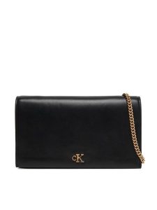 Calvin Klein Torebka Ck Wallet On Chain LV04F3319G Czarny. Czarne torebki wieczorowe Calvin Klein, bez wzorów, ze skóry, bez dodatków. Za 409,99 zł.